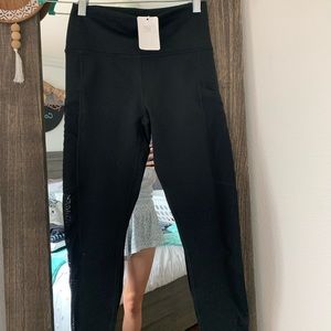 black fabletics shear jeggings